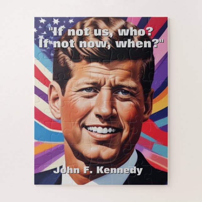 Puzzle JFK John F. Kennedy Citation Inspiration Motivatio (Vertical)