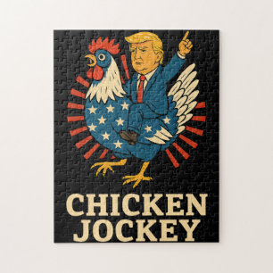 Puzzle Jockey de poulet Trump Mème amusant