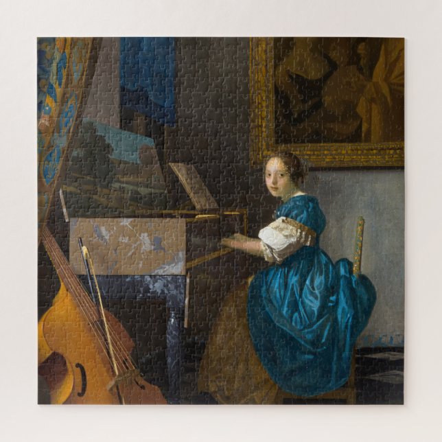 Puzzle Johannes Vermeer - Lady assise à une virginale (Vertical)