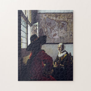 Puzzle Johannes Vermeer, Officier Et Fille Rirante