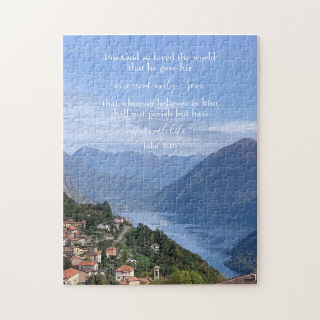 Puzzle John 3:16 Texte personnalisé | Photo originale des (Vertical)