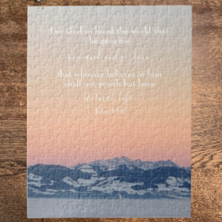 Puzzle John 3:16 Texte personnalisé | Photo originale des