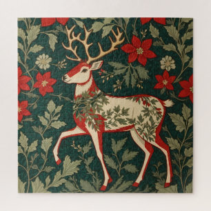 Puzzle Joie des Fêtes Renne Inspiré de William Morris