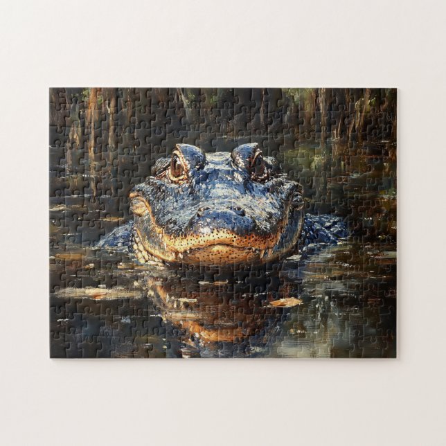 Puzzle Joli Alligator en Floride Everglades Peinture (Horizontal)