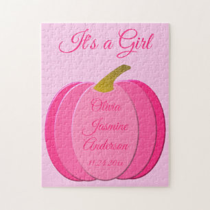 Puzzle Joli bébé rose fille Citrouille Personnalisé Nouve