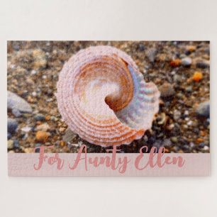 Puzzle Joli coquillage rose sur la plage Personnalisé