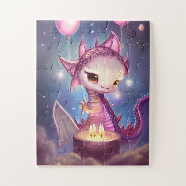 Puzzle Joli Dargon d'anniversaire (Vertical)