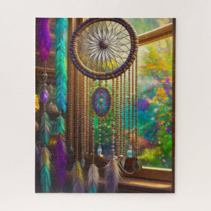 Puzzle Joli Dreamcatcher en Boho violet fenêtre