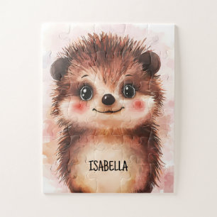 Puzzle Joli Hérisson Aquarelle Simple Enfant Bébé Animal