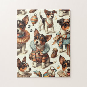 Puzzle Joli Jouet Vintage Fox Terrier sans couture