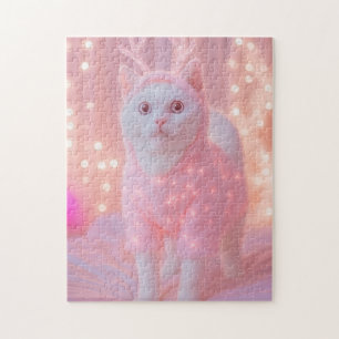 Puzzle Joli Kitty Renne Lumineux Fantaisie d'Hiver