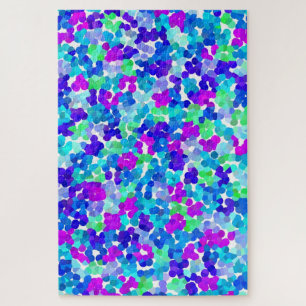 Puzzle Joli motif rose violet aqua bleu pour petits doigt