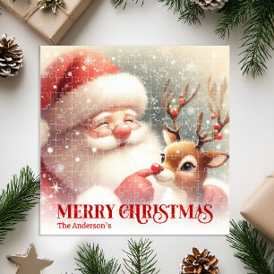 Puzzle Joli Père Noël Rudolph Cadeau Personnalisé pour En