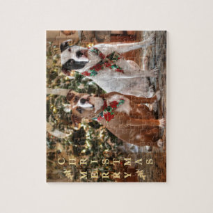 Puzzle Joli Secourt de Noël Pitbull et America Bull Dog