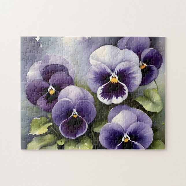 Puzzle Joli vernis violet aquarelle peinture (Horizontal)