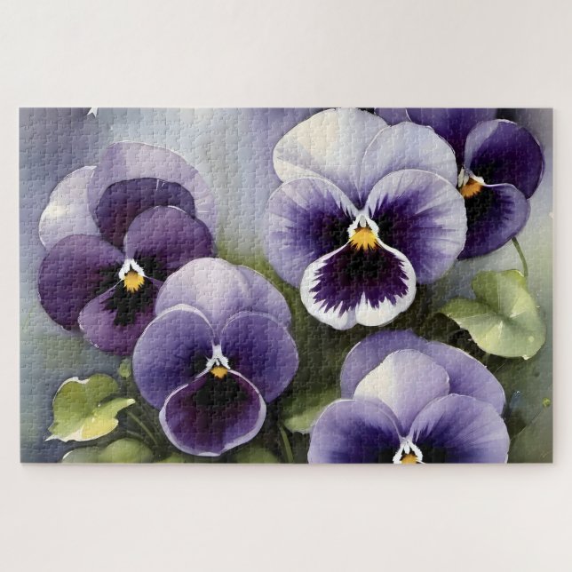 Puzzle Joli vernis violet aquarelle peinture (Horizontal)