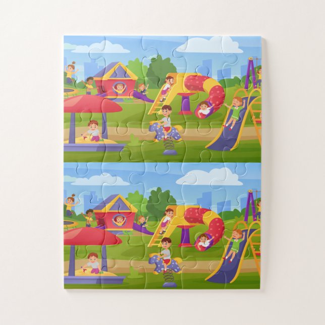 Puzzle Jolie aire de jeu colorée pour enfants (Vertical)