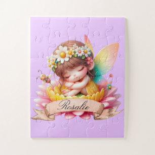 Puzzle Jolie fée endormie rêves doux floraux fantaisistes