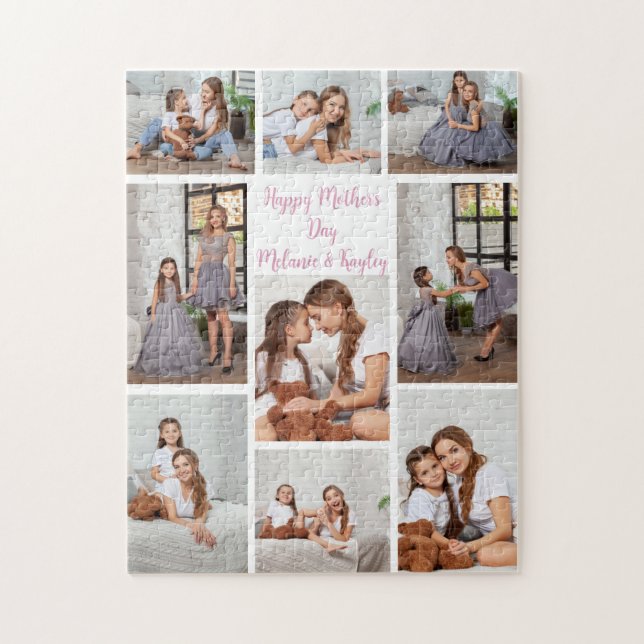 Puzzle Jolie fête des mères Photo Collage de la fille (Vertical)