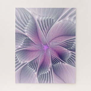 Puzzle Jolie fleur rose abstraite moderne art fractal