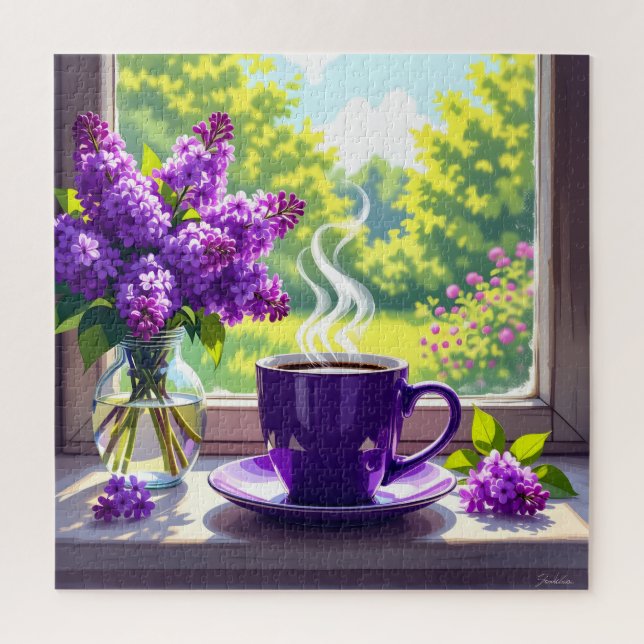 Puzzle Jolie Lilacs et café violets (Vertical)