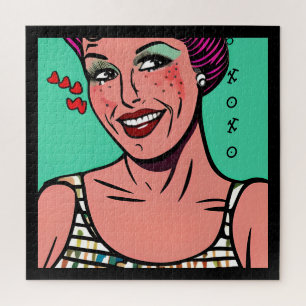Puzzle Jolie Pop Art rétro XOXO