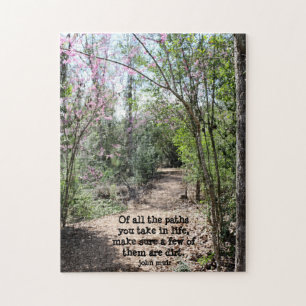 Puzzle Jolie promenade de la nature, avec une citation de