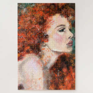 Puzzle Jolie rousse femme - peinture originale Abstraite