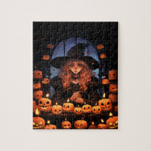 Puzzle Jolie sorcière d'Halloween