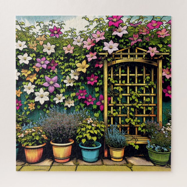 Puzzle Jolie Trellis extérieurs et Pots de Plantes (Vertical)