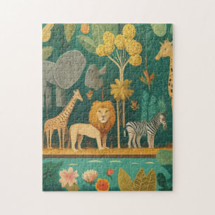 Puzzle Jolis animaux sauvages modernes aquarelle petit vi