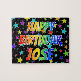 Puzzle "JOSE" Prénom, Amusant "HEUREUX ANNIVERSAIRE"