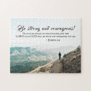 Puzzle Joshua 1:9 Be Strong and Courageous, Bible Versets