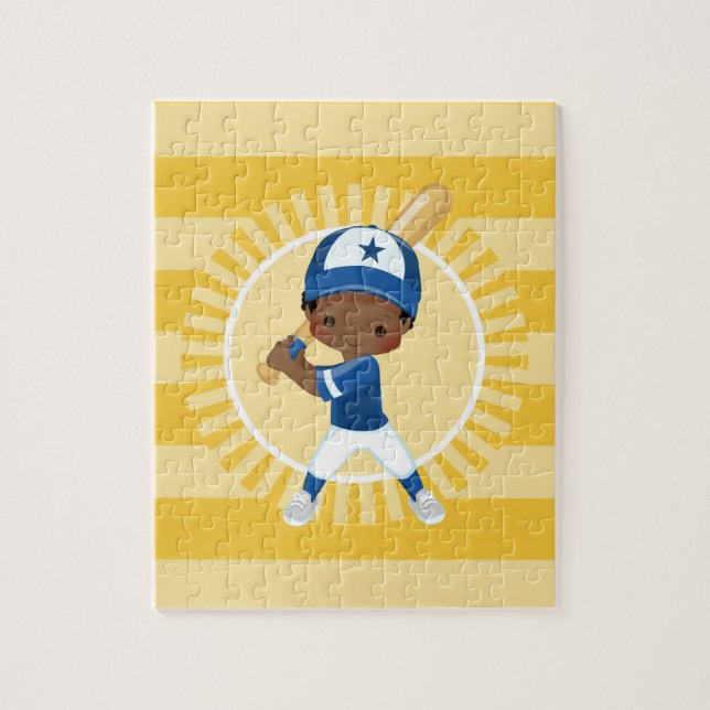 Puzzle Joueur de baseball - African American Boy (Vertical)