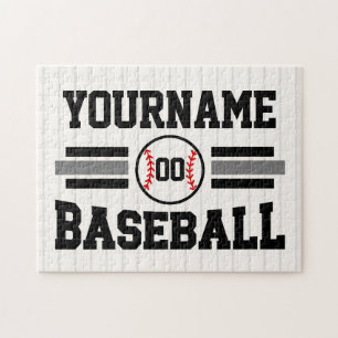 Puzzle Joueur de baseball rétro personnalisé NOM Équipe