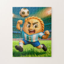Joueur de football argentin empanada sautant pour
