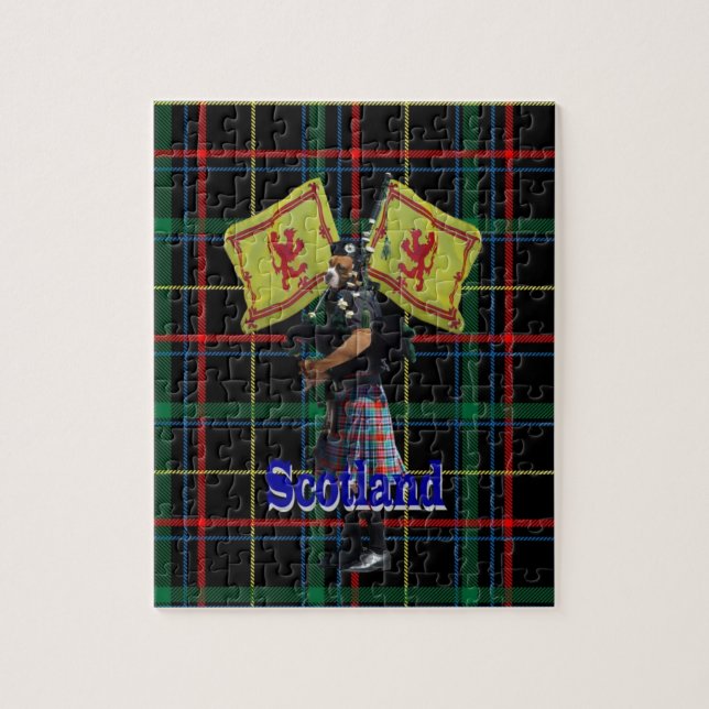 Puzzle Joueur de pipeau écossais sur le tartan (Vertical)