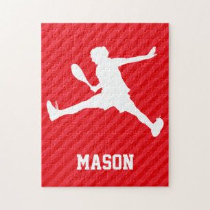 Puzzle Joueur de tennis ; Scarlet Red Strips