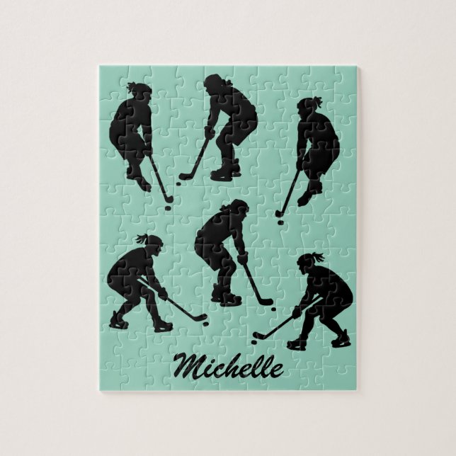 Puzzle Joueur moderne de hockey sur glace tendance Nom pe (Vertical)