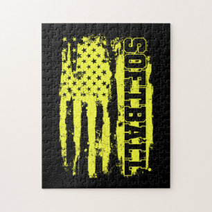 Puzzle Joueur Softball American Flag