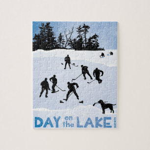 Puzzle Jour bleu sur l'hockey d'étang de lac