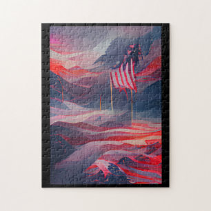 Puzzle Jour commémoratif drapeau américain art numérique 