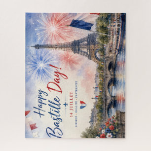Puzzle Jour de la Bastille Tour Eiffel Seine feux d'artif