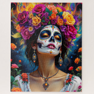 Puzzle Jour de la mort crâne femme en costume