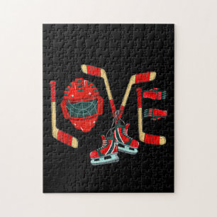 Puzzle Jour des Valentines de hockey sur glace Aimer mign