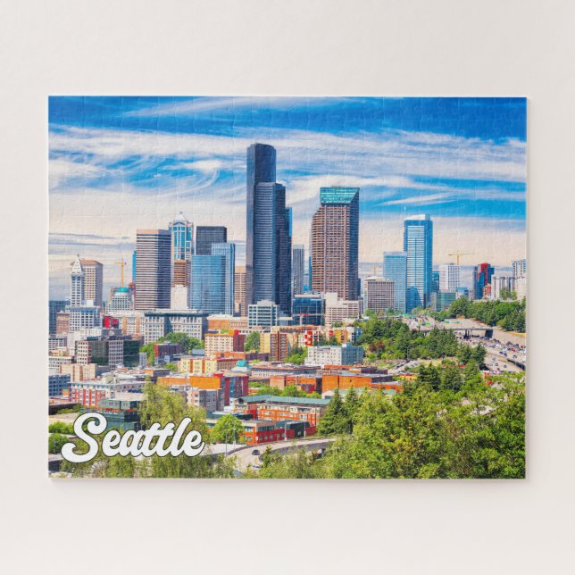 Puzzle Jour Nuageux À Seattle, Washington, États-Unis (Horizontal)