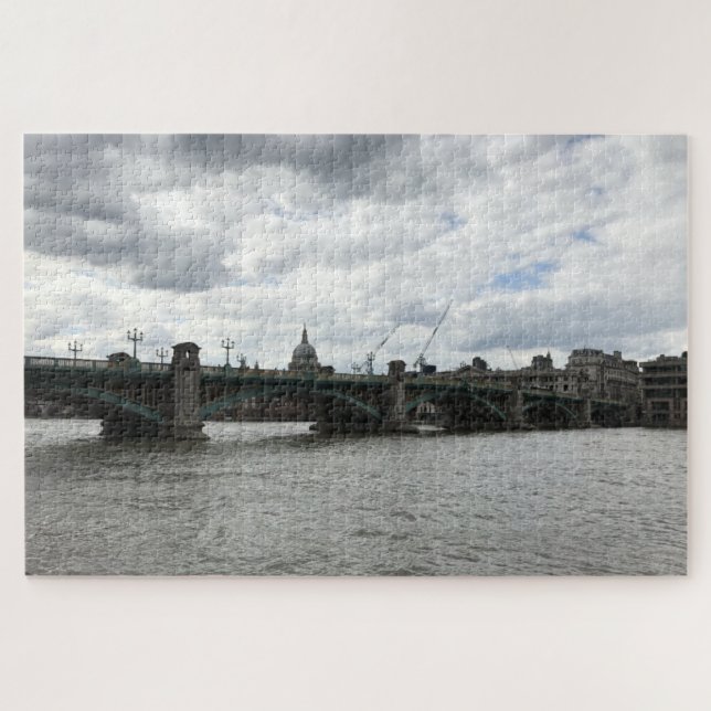 Puzzle Jour nuageux Southwark Bridge Thames River Londres (Horizontal)