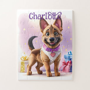 Puzzle Journée spéciale d'un chiot Berger Allemand : des