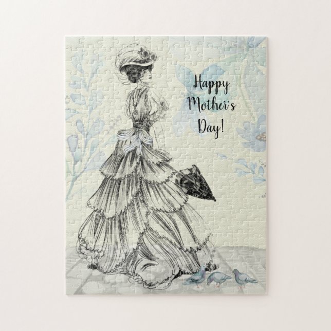 Puzzle Joyeuse fête des mères Femme victorienne Parasol B (Vertical)