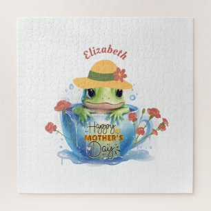 Puzzle Joyeuse grenouille et Casquette de la Fête des Mèr